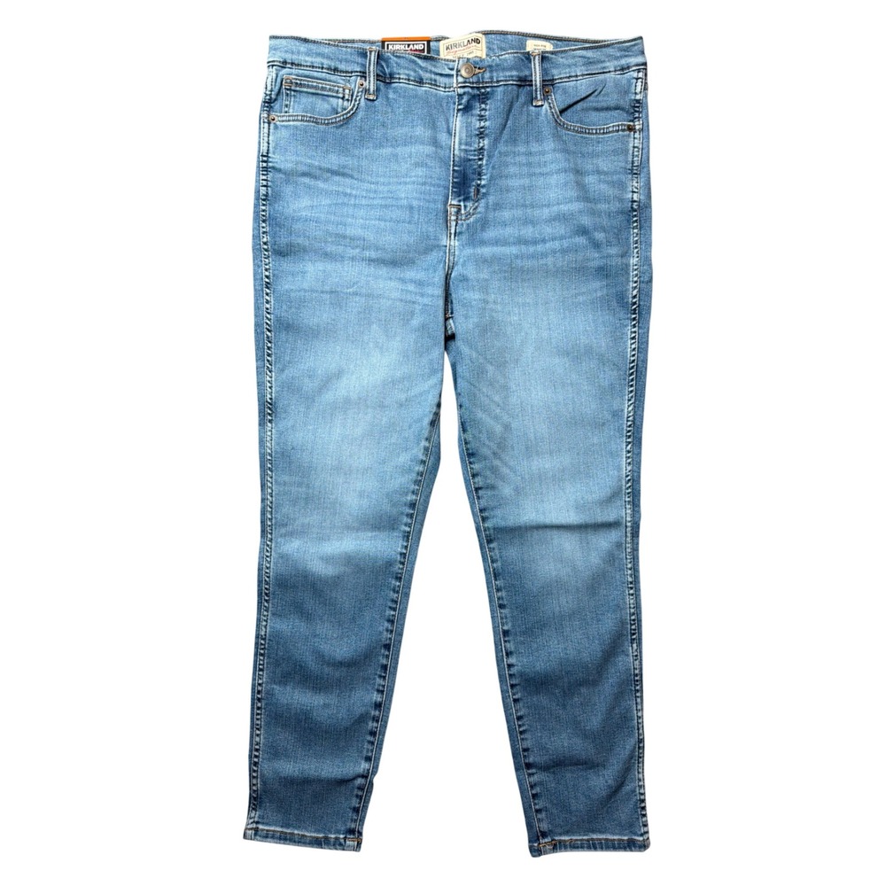 Kirkland Signature Jeans Womens 16 High-Rise Skinny Fit Blue Stretch NEW